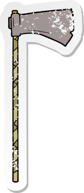 Bir insan tarafından çizilmiş ortaçağ savaş baltası.