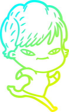 Bir insan tarafından çizilmiş mutlu bir karikatür çizimi.