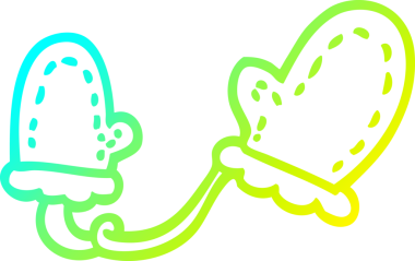 Bir insan tarafından çizilmiş bir çizgi film eldiveninin soğuk gradyan çizimi