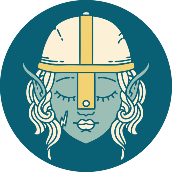 Retro Dövme Biçimi bir insan tarafından çizilmiş elf karakteri