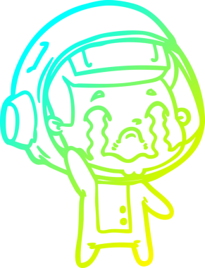 Bir insan tarafından çizilmiş ağlayan astronot çizgi filmi.