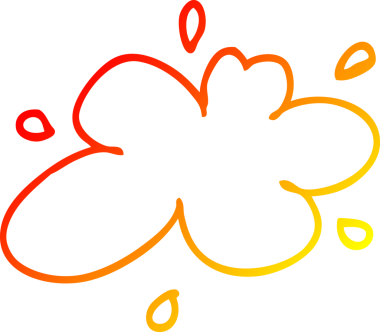 Bir insan tarafından çizilmiş karikatür su sıçratma çizgisinin sıcak gradyanı