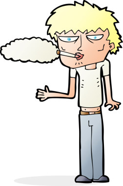 Bir insan tarafından çizilmiş sigara tiryakisi.