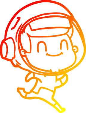 Bir insan tarafından çizilmiş mutlu bir astronot çizgi roman çizimi.