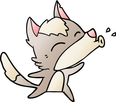 Bir insan tarafından çizilmiş uluyan kurt çizgi filmi.