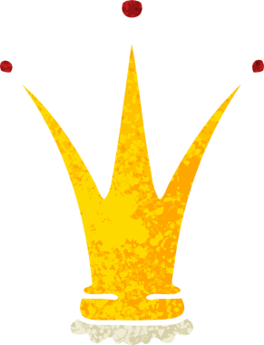 Retro illüstrasyon tarzı tuhaf çizgi film altın kaplama bir insan tarafından çizilmiş.