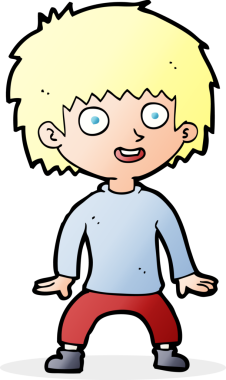 Bir insan tarafından çizilmiş heyecanlı bir çocuk.