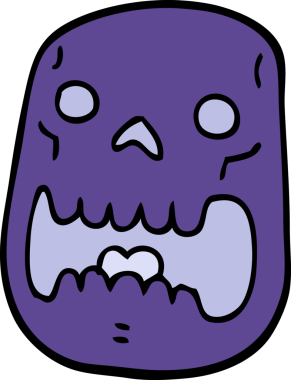 Bir insan tarafından çizilmiş cadılar bayramı kafatası karalaması.