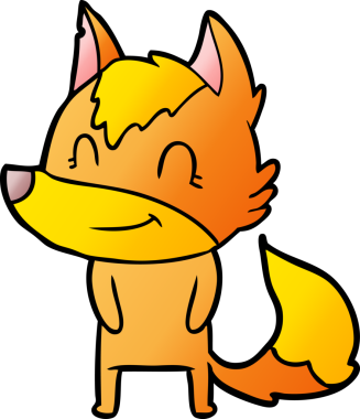 Bir insan tarafından çizilmiş tilki çizgi film karakteri