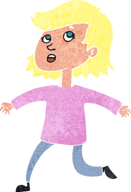 Bir insan tarafından çizilmiş karikatür kadın.