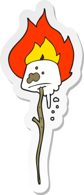 Bir insan tarafından çizilmiş kızarmış şekerlemenin çıkartması.