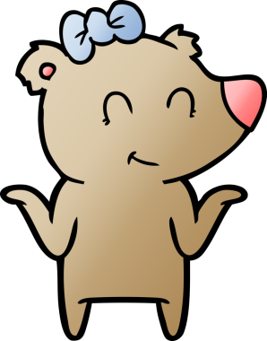 Bir insan tarafından çizilmiş dişi ayı çizgi filmi.