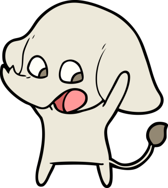 Bir insan tarafından çizilmiş şirin bir fil.