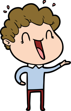 Bir insan tarafından çizilmiş mutlu bir adam.