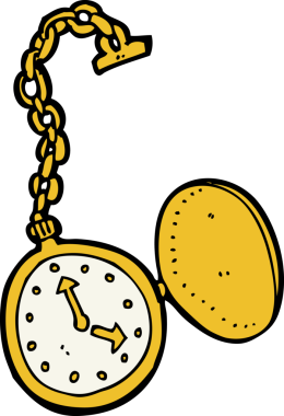 Bir insan tarafından çizilmiş eski bir saat.