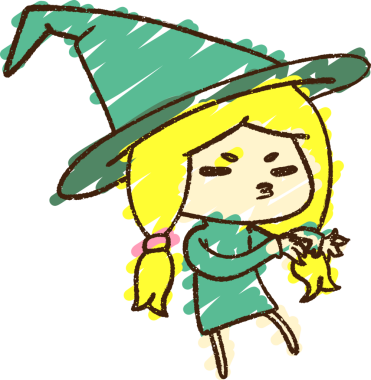 Bir insan tarafından çizilen Küçük Cadı Tebeşiri