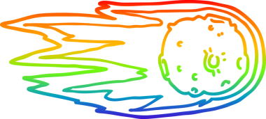 gökkuşağı gradyanı bir insan tarafından çizilmiş bir çizgi film kuyruklu yıldızının çizimi