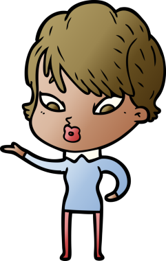 Bir insan tarafından çizilmiş karikatür kadın.