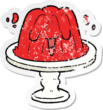 Bir insan tarafından çizilmiş karikatür jölesinin sıkıntılı çıkartması.