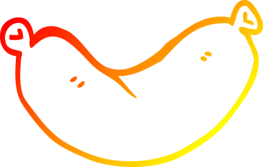 Bir insan tarafından çizilmiş bir çizgi filmin sıcak gradyan çizimi