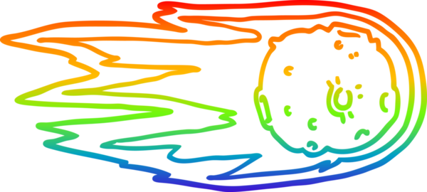 gökkuşağı gradyanı bir insan tarafından çizilmiş bir çizgi film kuyruklu yıldızının çizimi