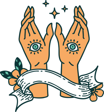 Geleneksel dövmeli mistik eller bir insan tarafından çizilmiş