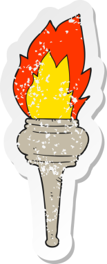 Bir insan tarafından çizilmiş yanan bir çizgi filmin gerilimli yapıştırması.