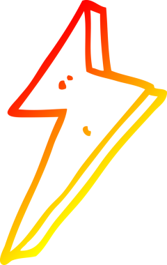 Bir insanın çizdiği çizgi film yıldırımının sıcak çizgi çizimi