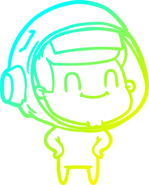 Bir insan tarafından çizilmiş mutlu bir astronot çizgi roman çizimi.