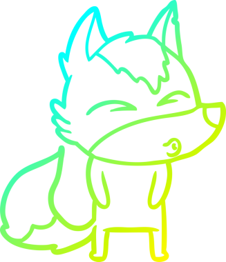 Bir insan tarafından çizilmiş bir kurt çizgi filminin soğuk çizgi çizimi.