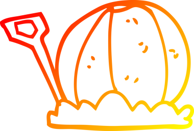 Bir insanın çizdiği karikatür plaj topu ve kürek çizimi.