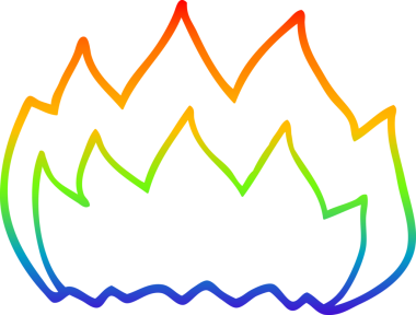 gökkuşağı gradyan çizgi çizimi bir insan tarafından çizilmiş bir gaz alevi