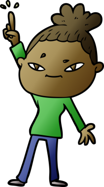 Bir insan tarafından çizilmiş karikatür kadın.