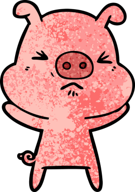 Bir insan tarafından çizilmiş kızgın domuz çizgi filmi.