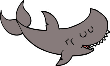 Bir insan tarafından çizilmiş bir köpek balığı.