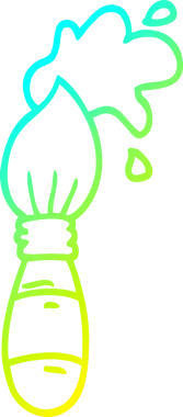 Bir insan tarafından çizilmiş bir karikatür fırçasının soğuk gradyan çizimi