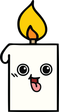 Bir insanın çizdiği yanan mum karikatürü.
