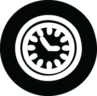 Bir insan tarafından çizilmiş duvar saati simgesi