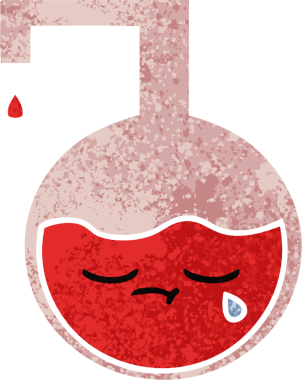 Bir insan tarafından çizilmiş bilimsel bir deneyin retro çizim tarzı karikatürü