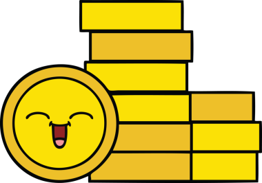 Bir insan tarafından çizilmiş sevimli bozuk para karikatürü.