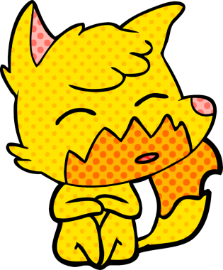 Bir insan tarafından çizilmiş tilki çizgi film karakteri