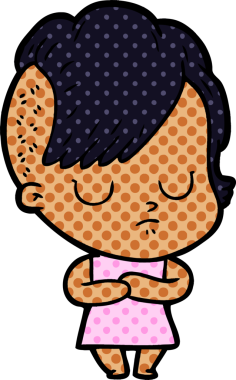 Bir insan tarafından çizilmiş karikatür kadın.