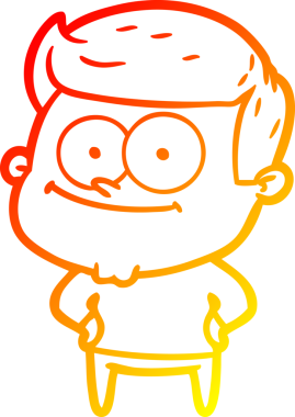 Bir insan tarafından çizilmiş mutlu bir adamın çizgi çizimi.