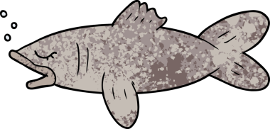 bir insan tarafından çizilmiş karikatür balığı