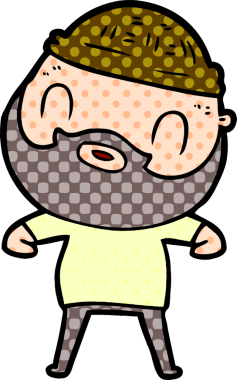 Bir insan tarafından çizilmiş sakallı bir adam.