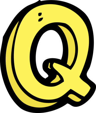 Bir insan tarafından çizilmiş Q harfi.