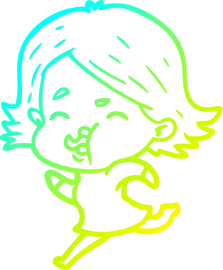 Bir insan tarafından çizilmiş bir karikatür kızı çizimi.