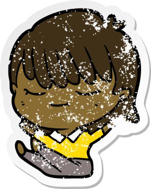 Bir insan tarafından çizilmiş karikatür bir kadının sıkıntılı çıkartması.