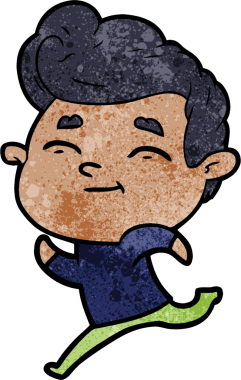 Bir insan tarafından çizilmiş bir karikatür adam.