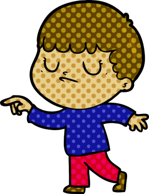 Bir insan tarafından çizilmiş huysuz çocuk çizgi filmi.